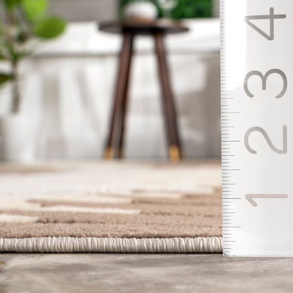 Nuloom Molly Textured Tropical Leaves Indoor/Outdoor Area Rug Beige