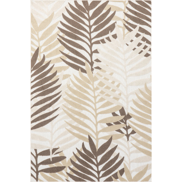 nuloom Molly Textured Tropical Leaves Indoor/Outdoor Area Rug Beige