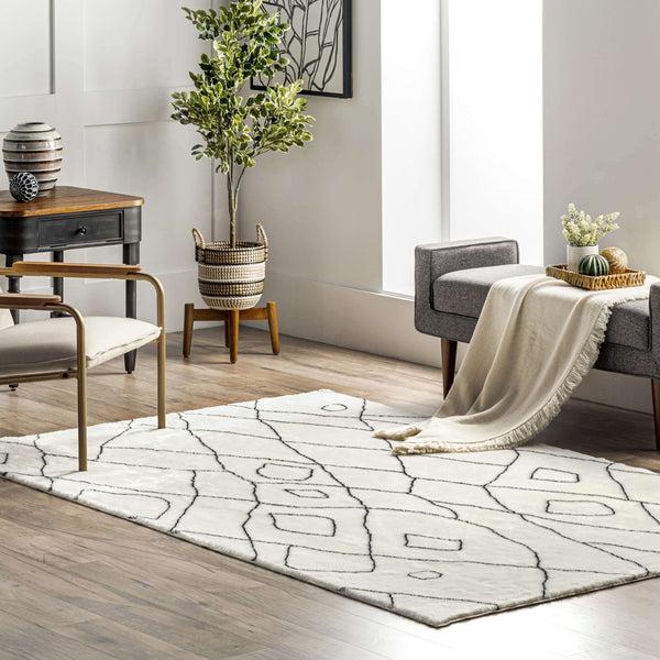 Nuloom Moroccan Trellis Washable Shag Area Rug Black