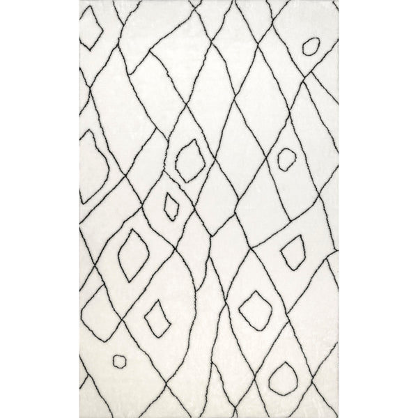 nuloom Moroccan Trellis Washable Shag Area Rug Black