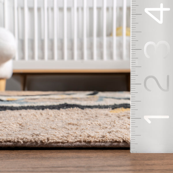 Nuloom Mosby Penguin Machine Washable Kids Area Rug Brown