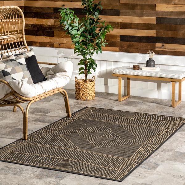 Nuloom Myrna Geometric Indoor/Outdoor Area Rug Dark Gray