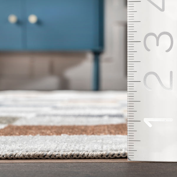 Nuloom Naya Checkered Machine Washable Area Rug Blue