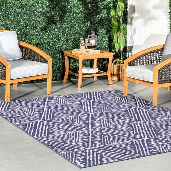 Nuloom Nelle Tribal Machine Washable Indoor/Outdoor Area Rug Blue
