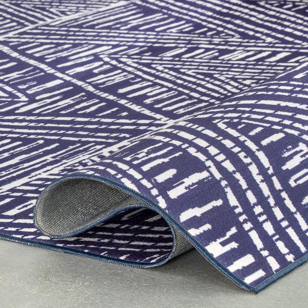 Nuloom Nelle Tribal Machine Washable Indoor/Outdoor Area Rug Blue