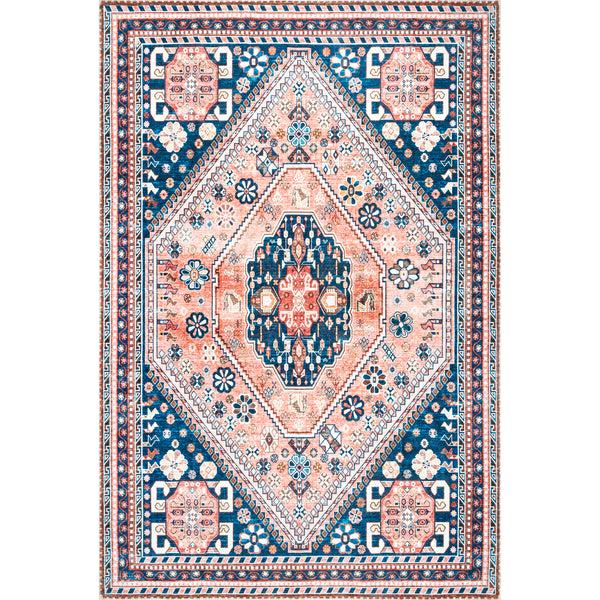 nuloom Nevaeh Machine Washable Bohemian Medallion Area Rug Blue