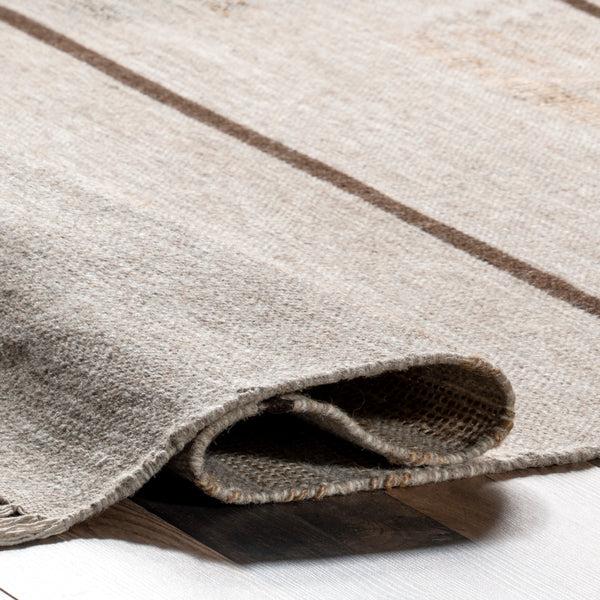 Nuloom Nicky Contemporary Striped Wool Tassel Area Rug Beige