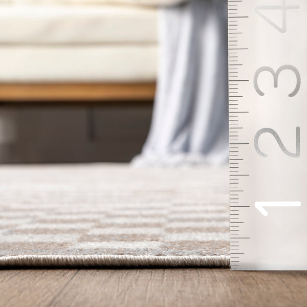 Nuloom Nikita Faded Geometric Machine Washable Area Rug Beige