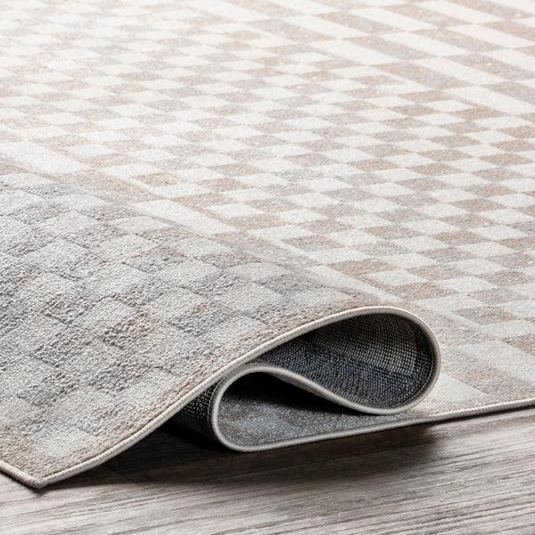 Nuloom Nikita Faded Geometric Machine Washable Area Rug Beige