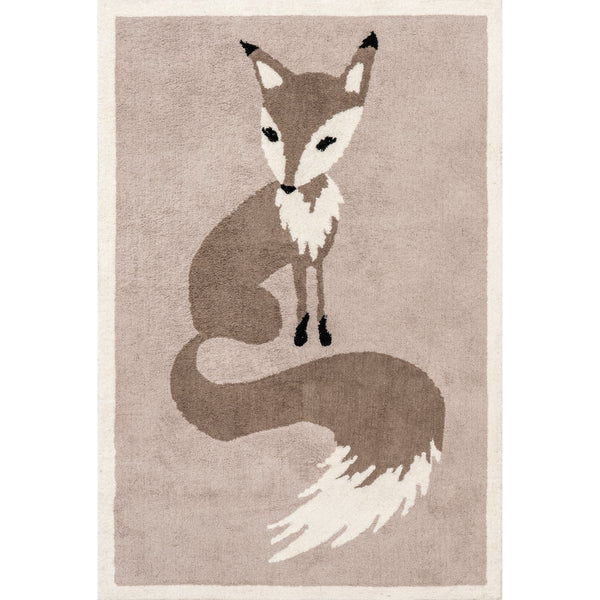 nuloom Nola Fox Machine Washable Kids Area Rug Ivory