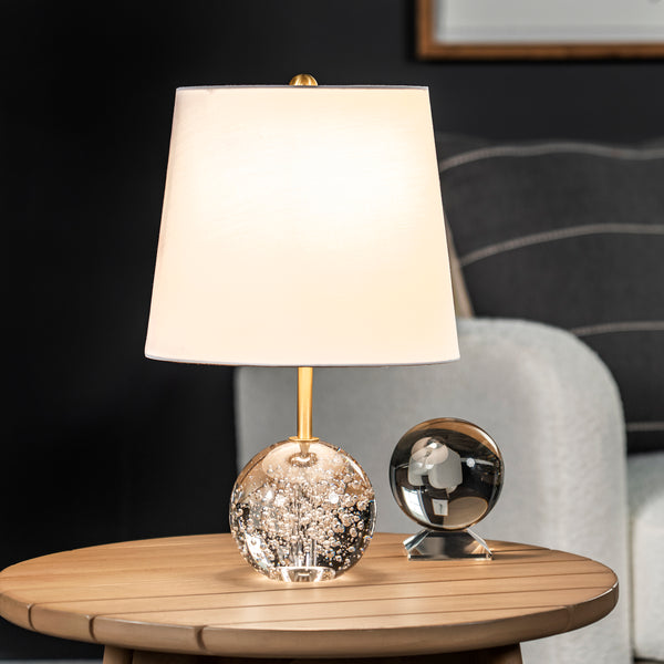 Nuloom 17-inch Gold Crystal Table Lamp Clear