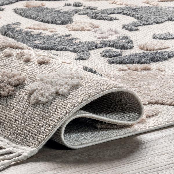 Nuloom Aaran Dinosaur Kids Tasseled Area Rug Beige