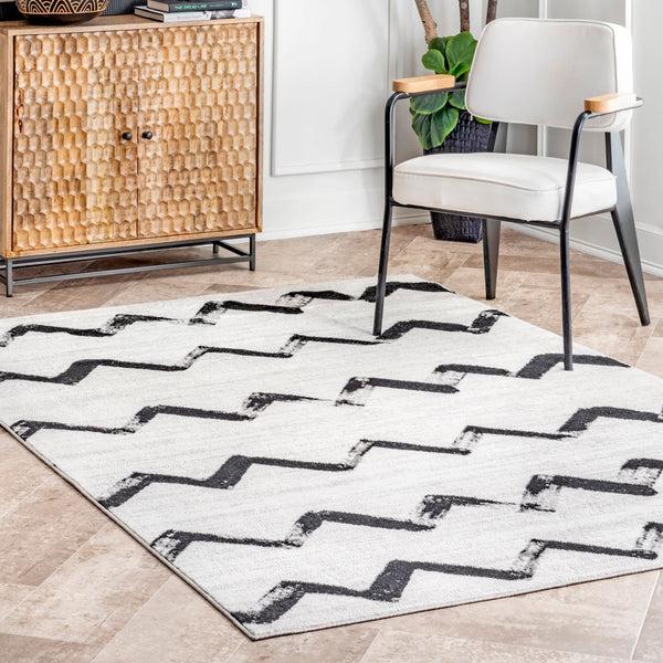 Nuloom Addison Modern Chevrons Area Rug Grey