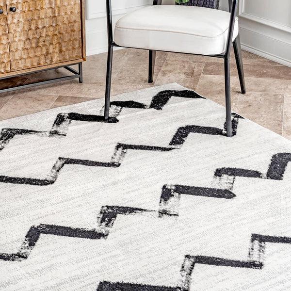 Nuloom Addison Modern Chevrons Area Rug Grey