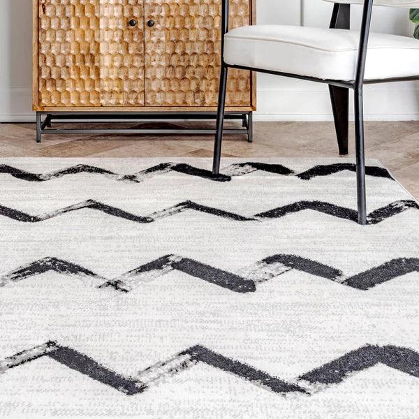 Nuloom Addison Modern Chevrons Area Rug Grey
