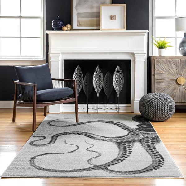 Nuloom Adrienne Octopus Area Rug Grey