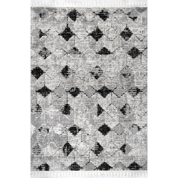 Nuloom Agata Textured Tassel Area Rug Light Grey