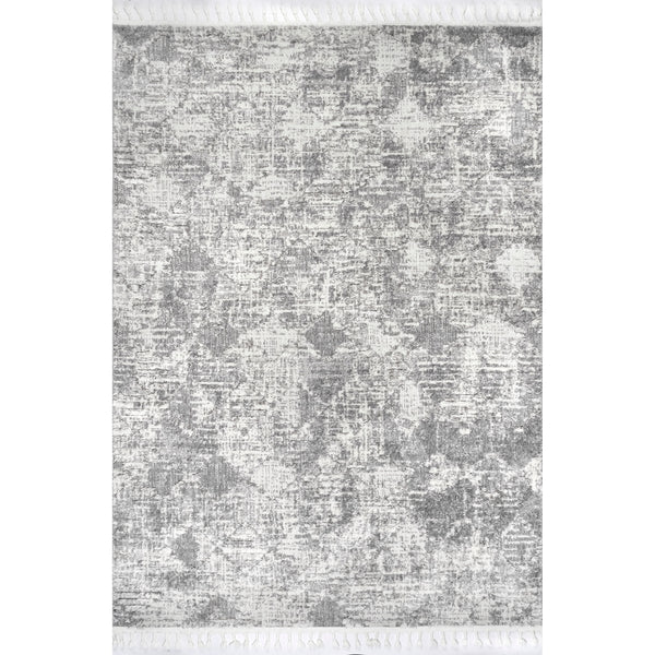 nuloom Agata Textured Tassel Area Rug Light Grey