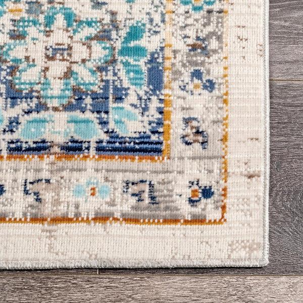 Nuloom Ainsley Distressed Medallion Area Rug Blue