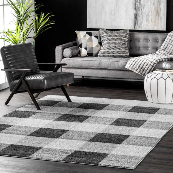 Nuloom Aisha Buffalo Plaid Area Rug Grey
