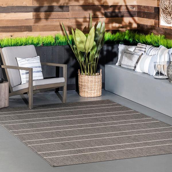 Nuloom Alaina Indoor/Outdoor Striped Area Rug Grey