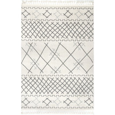 nuloom Alara Modern Trellis Tassel Beige