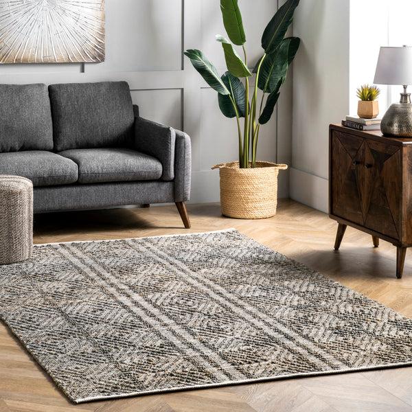Nuloom Alden Textured Diamonds Area Rug Dark Grey