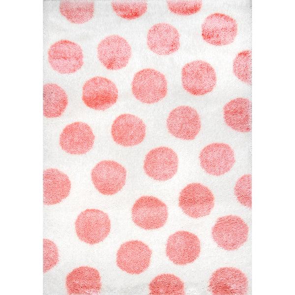 nuloom Alexa Polka Dot Shag Pink