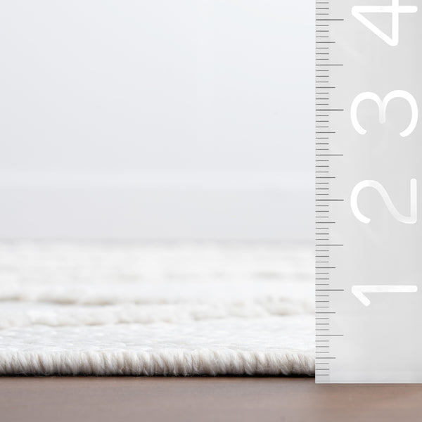 Nuloom Amalie Trellis Fringe Area Rug Cream