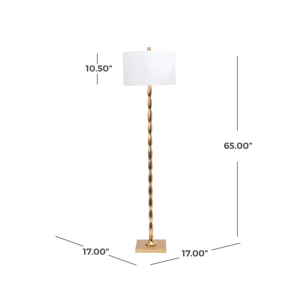 Nuloom Andria 65" Iron Floor Lamp Brass