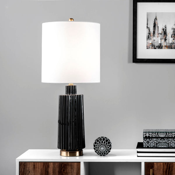 Nuloom Angers 31" Ceramic Table Lamp Black