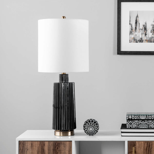 Nuloom Angers 31" Ceramic Table Lamp Black
