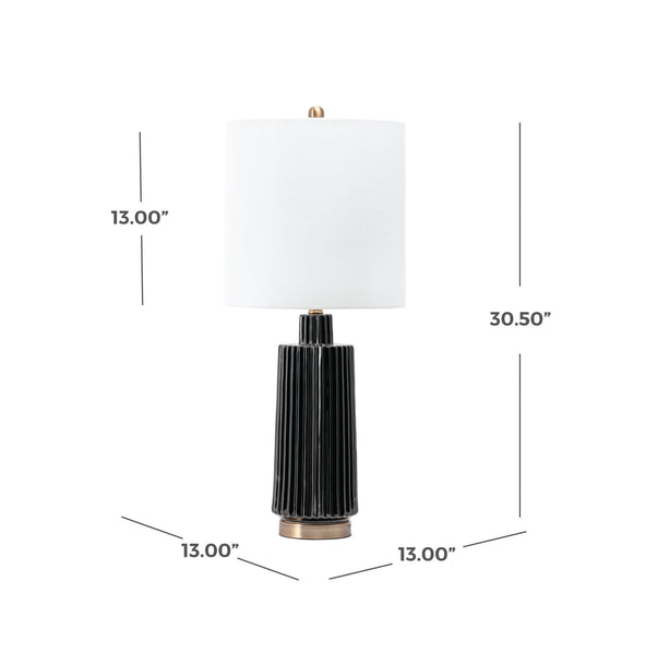 Nuloom Angers 31" Ceramic Table Lamp Black
