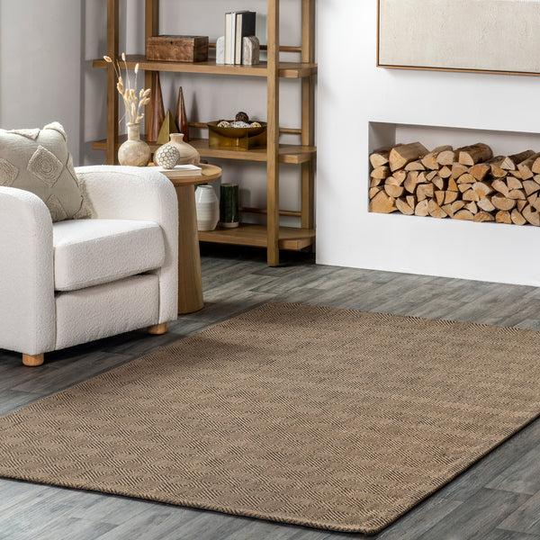 Nuloom Annely Diamond Tiles Jute Area Rug Natural