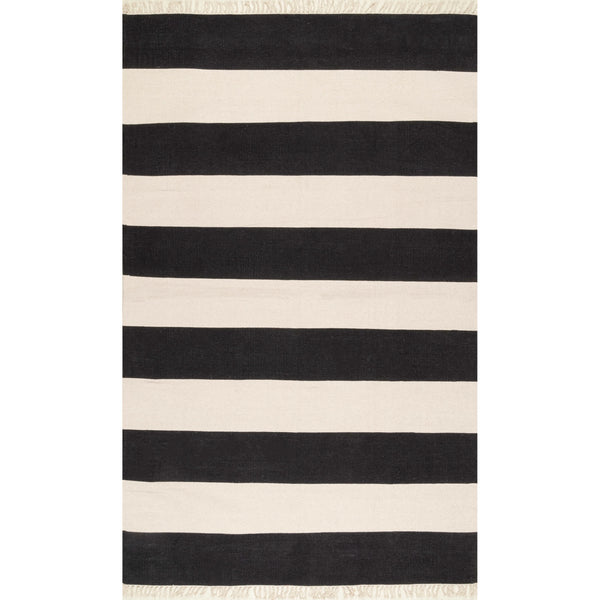 nuloom Ashlee Striped Flatweave Black