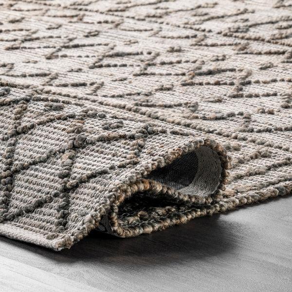 Nuloom Athena Textured Trellis Area Rug Dark Grey