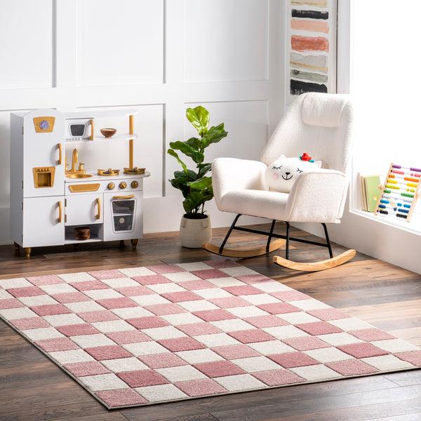 Nuloom Aubrey Checkered Kids Area Rug Pink