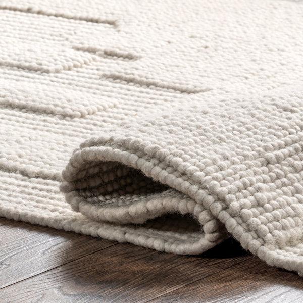 Nuloom AvionTextured Geometric Wool Area Rug Ivory
