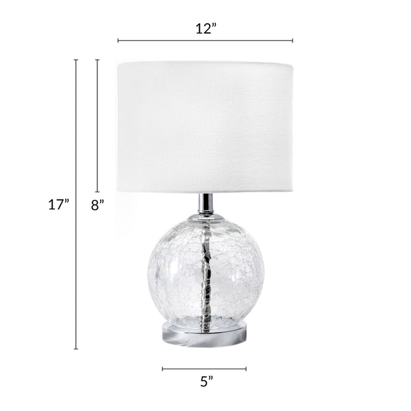 Nuloom Baltic 22" Glass Table Lamp Silver