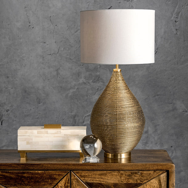 Nuloom Barlow 26" Iron Wire Framed Table Lamp Gold