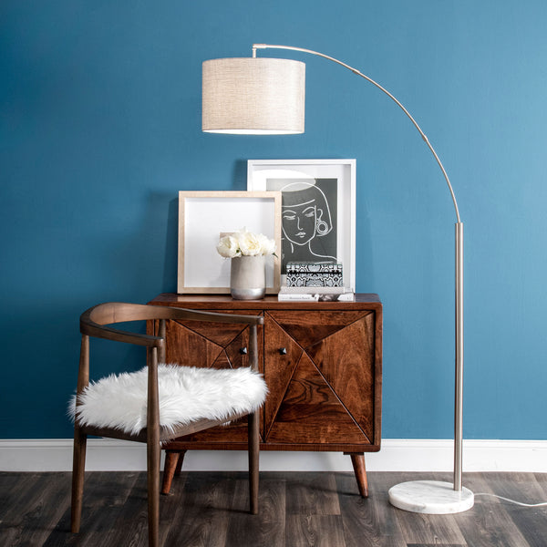 Nuloom Belton 69" Marble Floor Lamp Silver