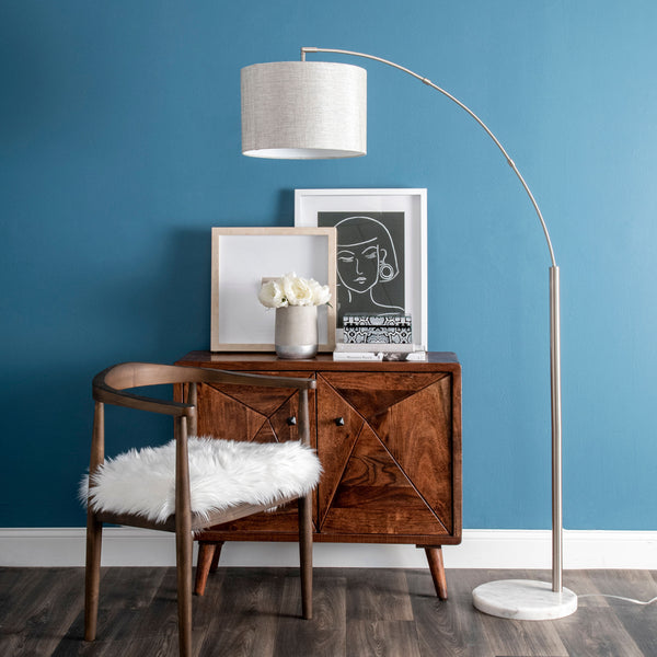 Nuloom Belton 69" Marble Floor Lamp Silver