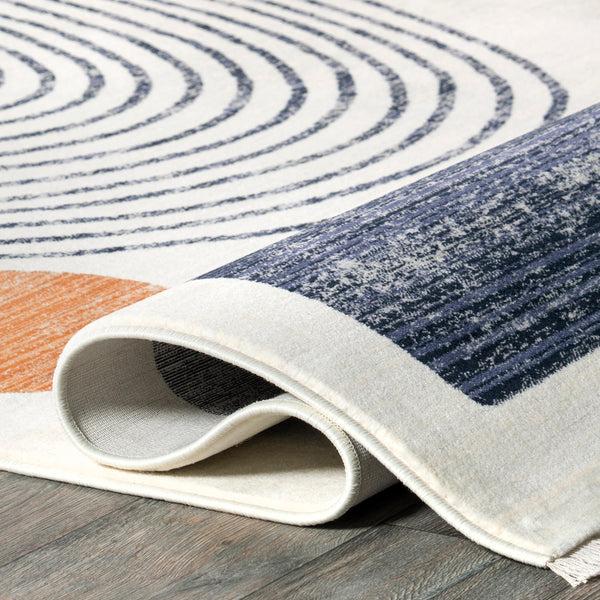 Nuloom Bevin Abstract Sky Fringe Area Rug Beige