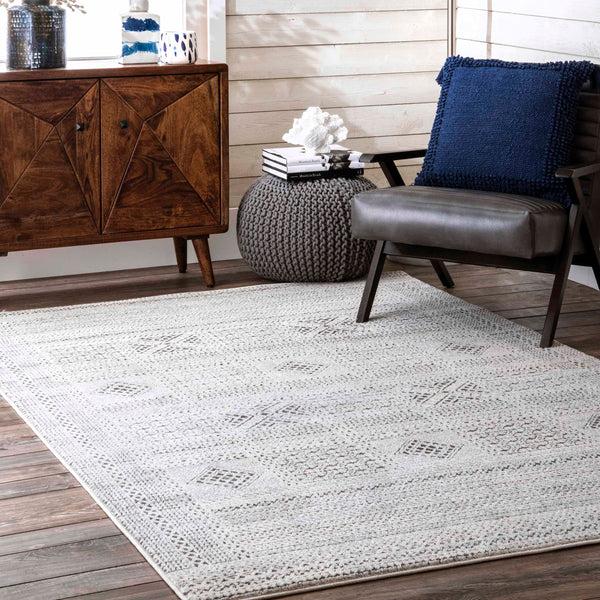 Nuloom Blake Tiled Patchwork Area Rug Grey
