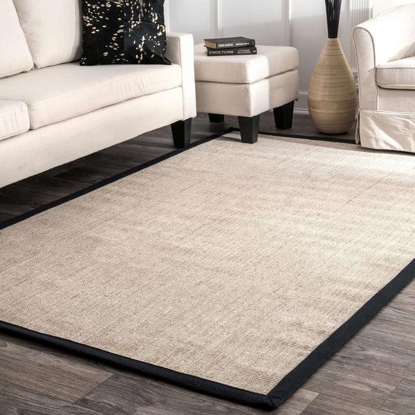 Nuloom Bordered Maryjo Sisal Rug Area Rug Beige