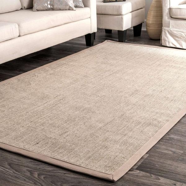 Nuloom Bordered Maryjo Sisal Rug Area Rug Beige