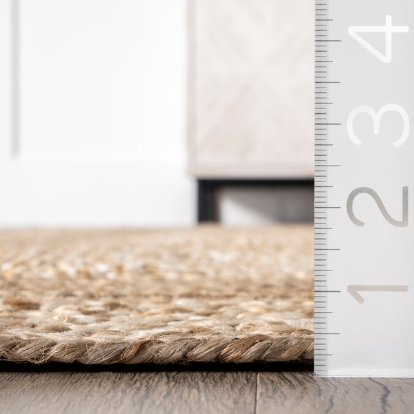 Nuloom Bronya Solid Tiled Jute Area Rug Natural