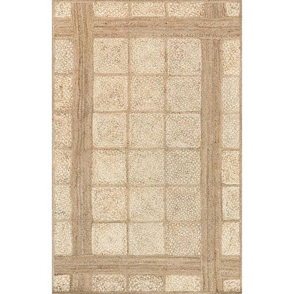 nuloom Bronya Solid Tiled Jute Area Rug Natural