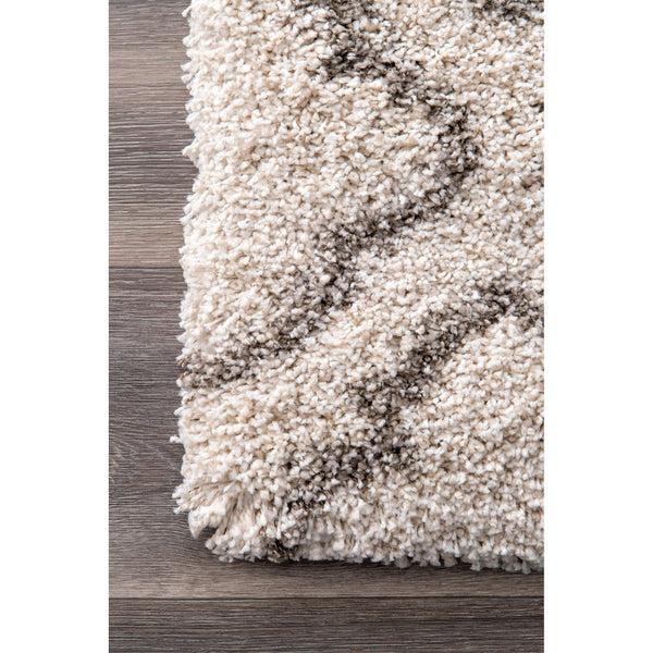 Nuloom Burma Trellis Shaggy Area Rug Ivory