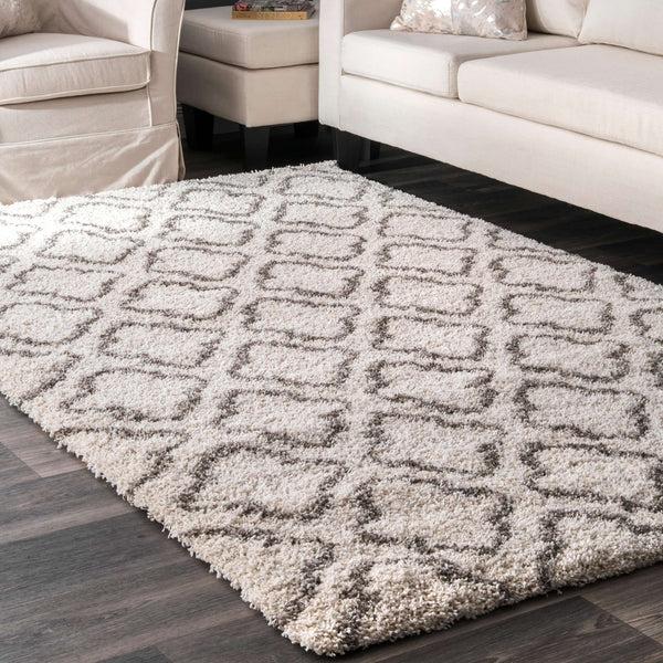 Nuloom Burma Trellis Shaggy Area Rug Ivory